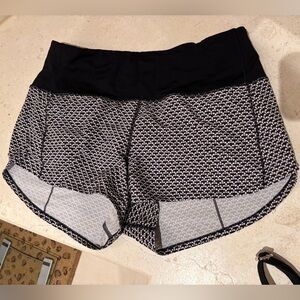 Lululemon Black and White Athletic Shorts
